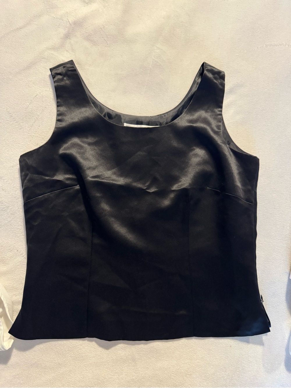 Jessica Howard Vintage Black Satin Sleeveless Shell Top size 6P